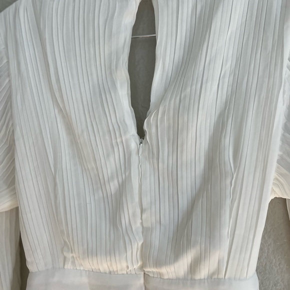 Embrace Your Beauty Ivory Pleated Long Sleeve Skort Romper - Picture 6 of 9